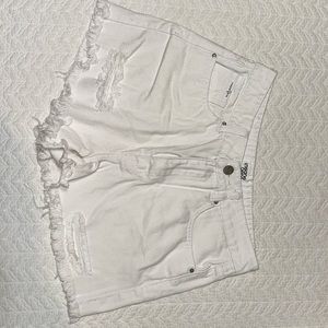 White jean shorts